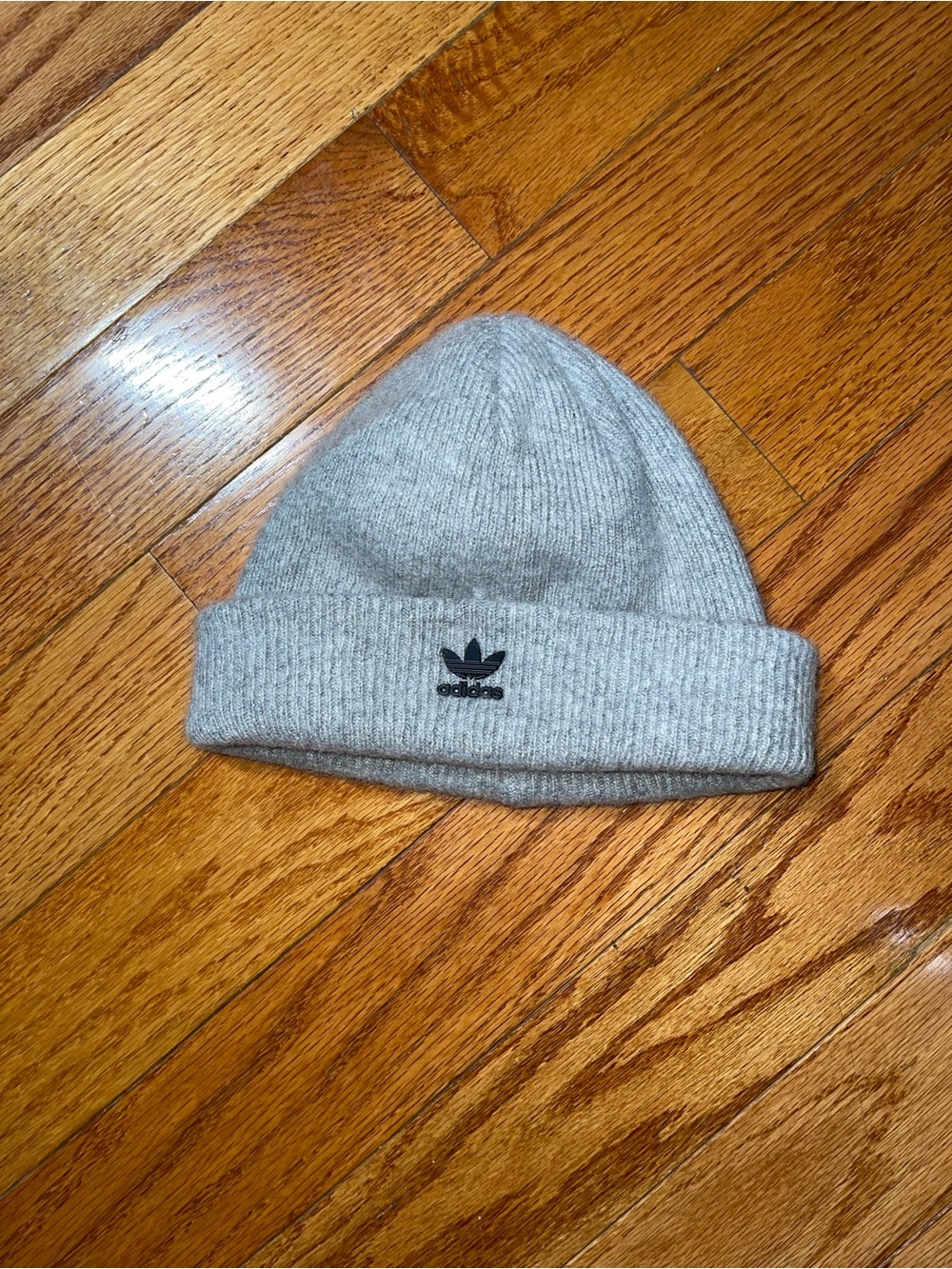 adidas Trefoil Cuffed Beanie - Gray with Black Logo